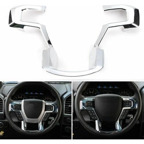 Car Chrome Steering Wheel Moulding Cover Trim Inner Accessory for Ford F150 2015-2019