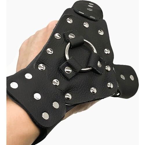 Fishing Handguard Wristband Slingshot Shooting Fish Catapult Steel Artificial Leather for Left Hand Bracers Hunting Accessories