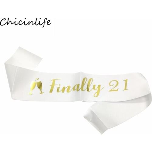 Chicinlife 1pcs Finally 21 Sash Adult Birthday Party Decoration 21st Birthday Sash Party Favor