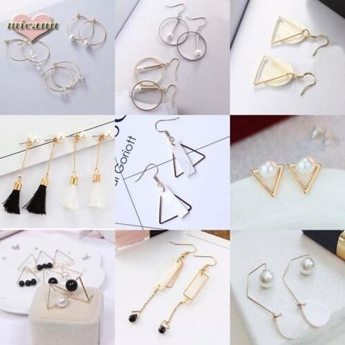 Earrings Geometric Koła Pearl Cute Moda Tassel Pendientes Largos Mujer Dangle Korean Aesthetic Accessories Designer Jewellery202