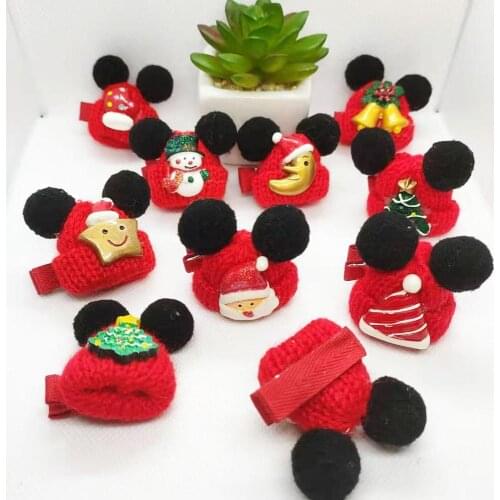 2pcs Korean Pet headdress hair ornaments Dog Christmas hats Lovely Clip Pet accessories