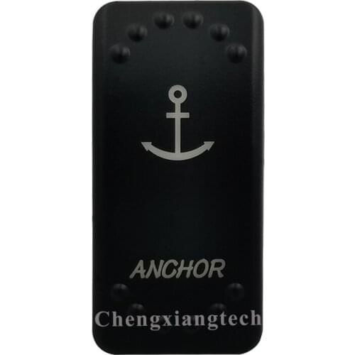 Laser Etched - ANCHOR- Led Backlit Rocker Switch Cap for Car Boat Truck Rv Switch Auto DIY Replacing, Cover Only