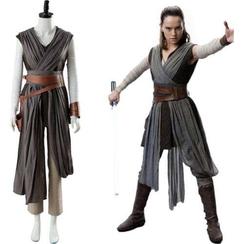 Star Cosplay Wars 8 The Last Jedi Rey Cosplay Costume Outfit Ver.2 Full Set Halloween Carnival Rey Costume In Stock Full Set