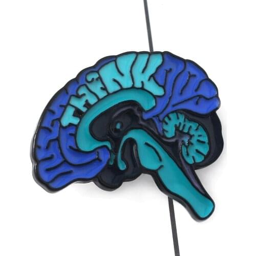Exaggerated Creative Cartoon Brain Brooch Brain Heart Metal Enamel Pin Men And Women Backpack Clothes Accessories