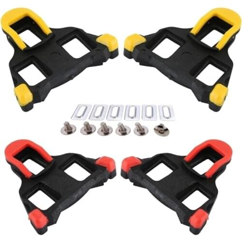 Road Bike Pedal Cleat Set Bicycle Self-locking Plate Float Pedal Cleats Plywood Cycling Pedal Cleat Shoes Bike Accessories h
