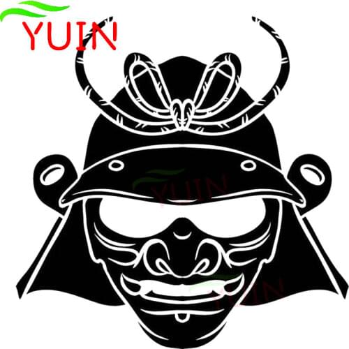 Samurai Msak Japanese Head Car Sticker Fashion Car Window Decoration PVC Waterproof Sunscreen Decal Black/White/Red/Laser/Silver