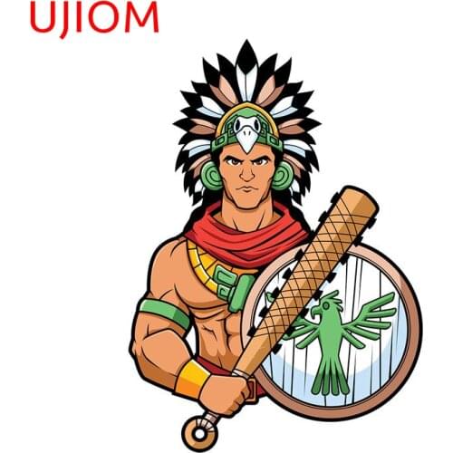 UJIOM Aztec Warrior Door Sticker Childrens Bedroom Decor Wall Decal Bedroom Accessories Bathroom Decor Poster Wall Stickers