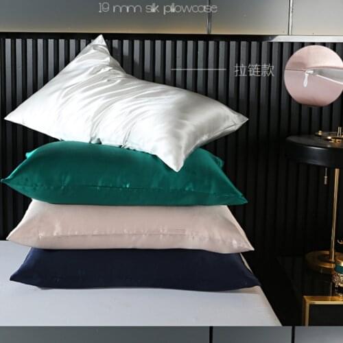1PC Good Quality Zipper Silk Pillowcase Good For Hair And Skin 19Momme Mulberry Silk Pillow case Home Bedding Free Shipping