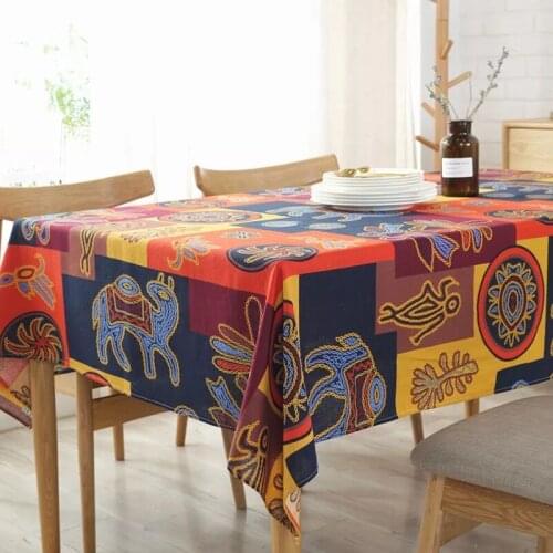 NEW Maya Style Table Cloth Rectangle Printed Table Covers Dustproof Thick Tablecloths for Wedding Home Mexican Party Home Decor