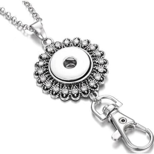 Snap Jewelry Snap Button Pendant & Necklace For Women Crystal Button Pendant Fit DIY 18mm Snaps Jewelry