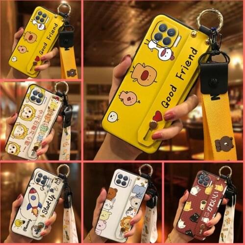 Anti-knock Soft Case Phone Case For OPPO F17 Pro/Reno4 Lite/A93 4G/Reno4F Cute Cover Lanyard New