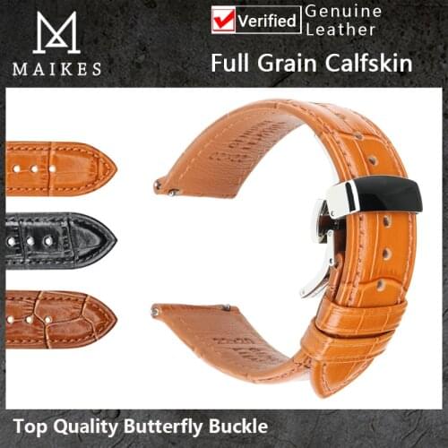 Luxury Soft Calfskin Leather Watchband Men Women Brown Replace Watch Band 18mm 20mm 22mm 24mm With Butterfly Buckle Watch Strap