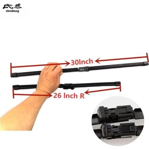 2pcs/lot car styling Wiper blades for Ford S-max WA6 (2006-2015) 30"+26"R fit push button type wiper arms only