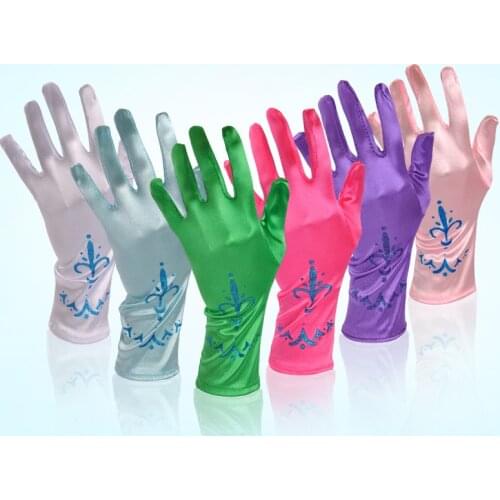 Little Tandi Girls Princess Gorgeous Satin Fancy Gloves for Special Occasion Dress Formal Wedding Pageant Party Short ST345
