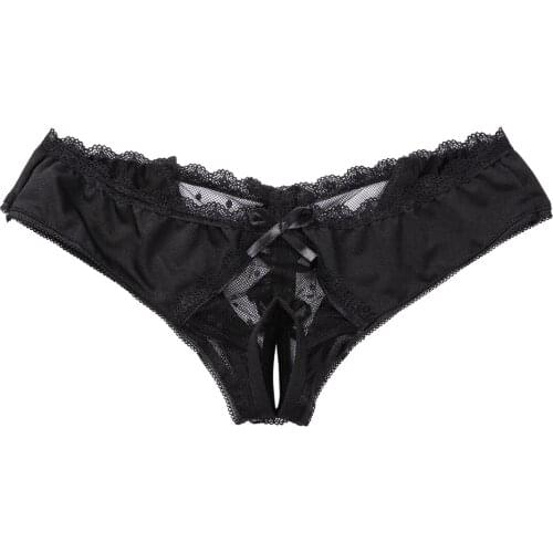 Womens Sexy Thong, Summer Lace Low Waist Panties Passion Lingerie Briefs Open Underwear