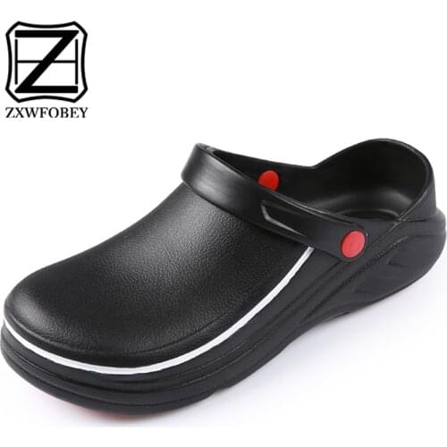 ZXWFOBEY Non-slip Professional Chef Kitchen Shoes Oil-proof Service Hotel Restaurant Cook Waterproof Light Flat Work Shoes