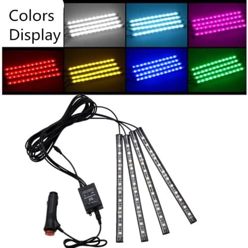 Car Lights Voice Control Universal Interior Color Decorative Atmosphere Lamps Auto Accessories Waterproof Personalise 1 Set