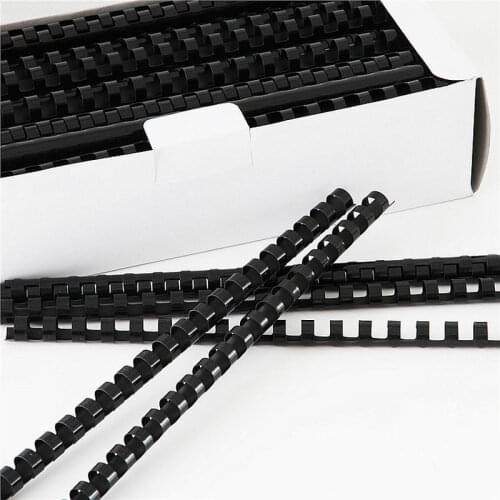 100PCS/BOX PVC binding aprons 21 rings 6-16mm binding 20-120 sheets A4 file comb binding machine plastic rings black color