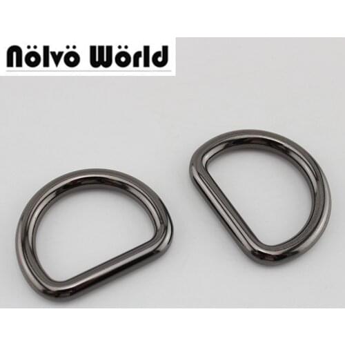 30pcs 5 Colors 6.0mm webbing 3.2*2.5cm 1.2 Inch closed D rings,alloy metal cast solid dee ring