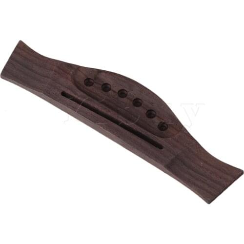 Yibuy 6 String Saddle Bending Acoustic Guitar Bridge Rosewood Tailpiece