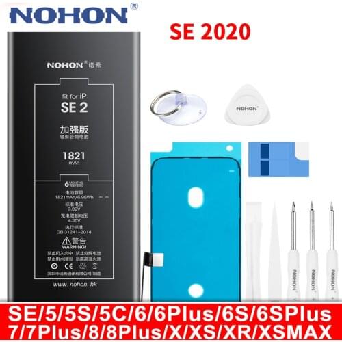 NOHON Battery For iPhone SE 2 SE2020 8 7 6S 6 Plus X XR XS MAX 5S 5C 8Plus 7Plus 6Plus Replacement Phone Bateria iPhone6 iPhone7
