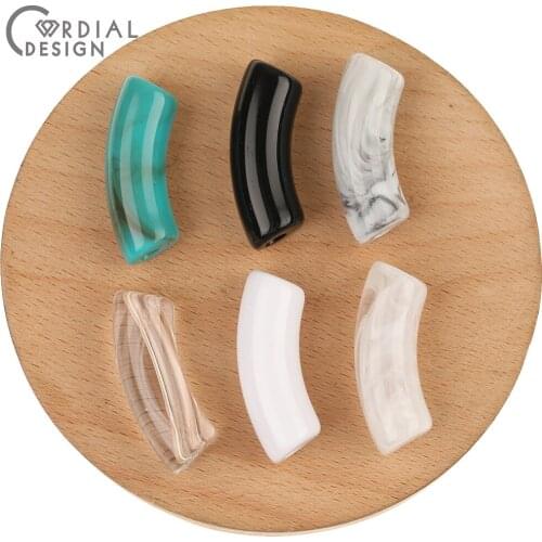 Cordial Design 140Pcs 11*35MM DIY Acrylic Beads/Hand Made/Elbow Shape/Jewelry Findings & Components/Beads For Necklaces Making