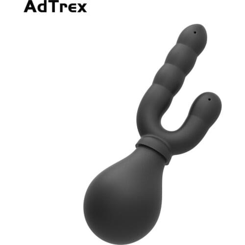 Anal Cleaner Enema Container Vagina Rinse Douche Double Head Nozzle Plug Anus Shower Sex Tools for Man Woman Gay