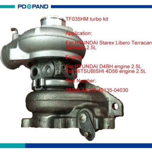 Auto turbo part TF035HM TF035 turbocompressor 282004A210 4913504030 4913504031 for HYUNDAI Starex Galloper 2.5L D4BH 4D56A
