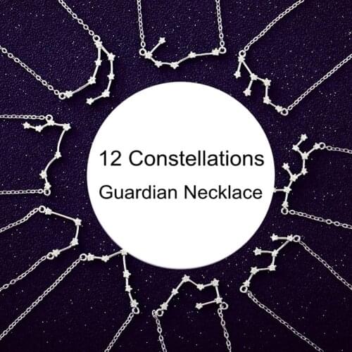 Shiny Rhinestone Women Horoscope Astrology Constellation Sign Guardian Necklace womens necklace Jewelry dropshipping