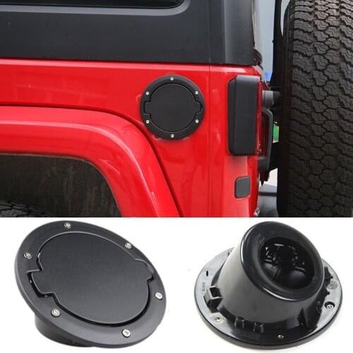 For 2007- 2017 Jeep Wrangler JK Unlimited Fuel Filler Door Cover Gas Tank Cap