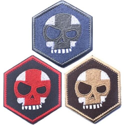 Eembroidery Patch Loops And Hook Flag Of Romania Mean T-Skull Hex Armband Red Cross Skull Patches