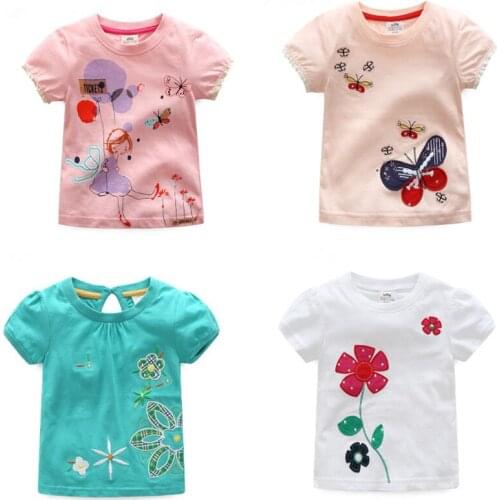 Baby Girl t-shirt big Girls tees t shirts children blouse t-shirts super quality kids summer clothes rabbit pink brand