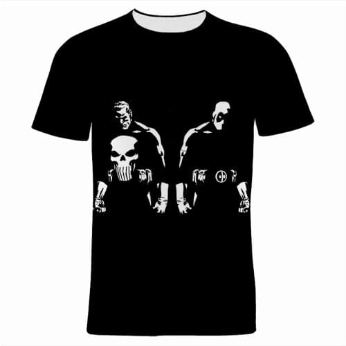 Oversize Womens T-shirt Summer Marvel Punisher 3D Print Cool Boy Girl Kids T Shirts Harajuku Casual Mens Tee Tops