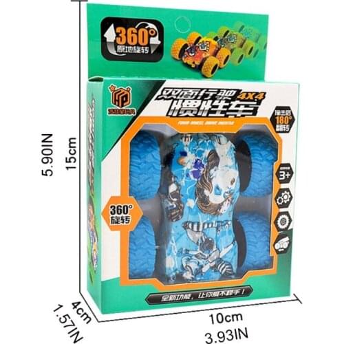 Toys Car Inertia Powered Vehicles Double Side Stunt Graffiti Car Off Road Model Vehicle for Kids Toy Y4UD