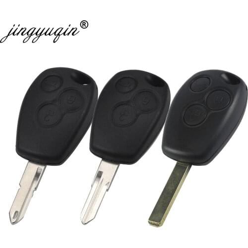 Jingyuqin 10pcs 3 Button Remote VAC102 Key Shell for Renault Duster Logan Fluence Clio Sandeo Master Vivaro Megane Fob Case