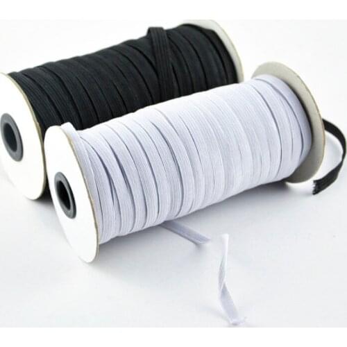 Hot sell 3/6/8/10/12mm Sewing Elastic Band White Black High Elastic Flat Rubber Band Waist Band Sewing Stretch Rope 5z