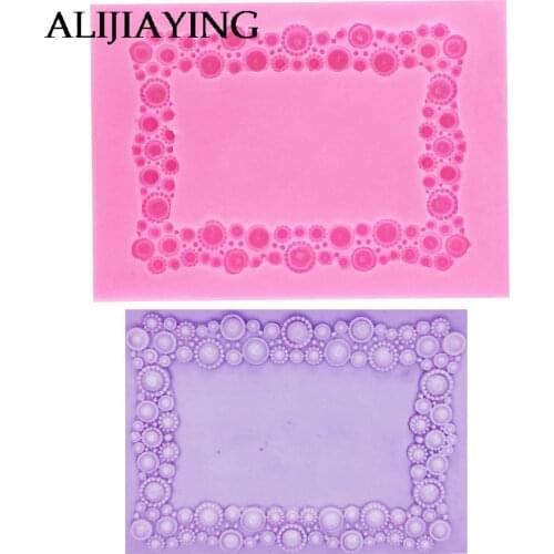 M1137 Frame diamond cake decoration tool gem Pattern Sugarcraft Silicone molds fondant mold chocolate