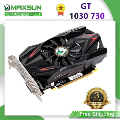 Maxsun GT 1030 730 2G/4GB Graphic Card GDDR5/DDR4 Nvidia GPU Desktop Video Card Gaming DVI PWB intelligent temperature control