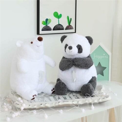 Panda Ice Bear Tissue Cover Cute Cartoon Plush Box Paper Container Storage Holder Case Home Decor Car Accessory super soft gift