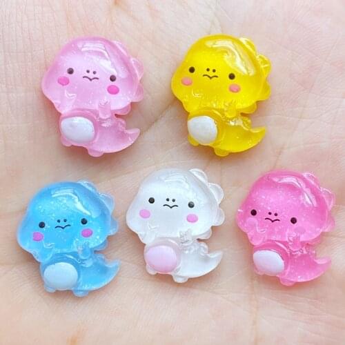 20Pcs Resin Lovely Mixed Jelly Dinosaur Flatback Cabochon Scrapbook Kawaii DIY Embellishments Accessories C86