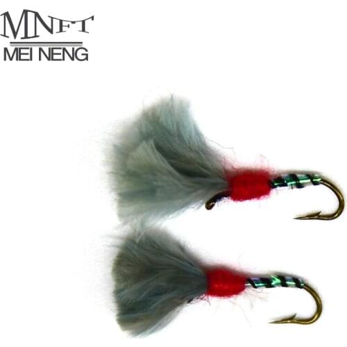 MNFT 10PCS 10# Nymphs Larva Parachute Zebra Flashing Green Red Bug Fly Trout Lures