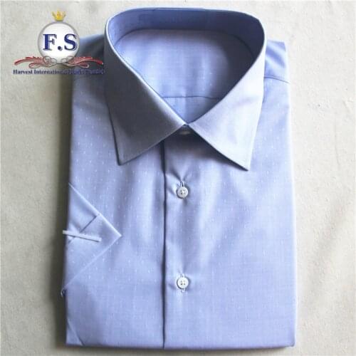 Tailored Made to measure short sleeve men dress shirt with high counts 2ply