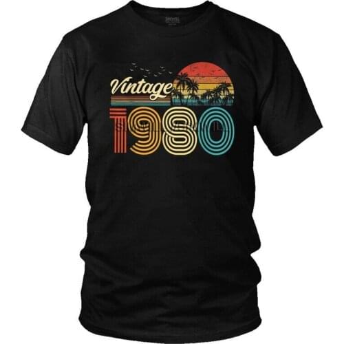 Male Vintage Classic 1980 T-Shirt Streetwear 41 Years Old 41th Birthday Gift Tshirt Short Sleeve Cool T Shirt Homme Cotton Tee
