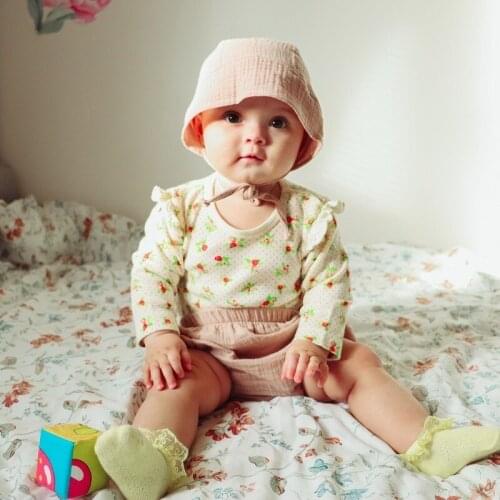 Soft Baby Toddler Bloomers Soft Muslin Cotton Shorts With Hat Clothes Set Infant Baby Girls Boys Outfit Photography Props Roupas