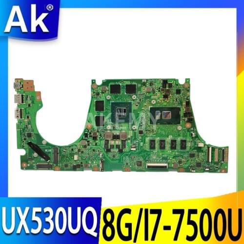 New 90NB0EG0-R00020 laptop Motherboard For Asus UX530U UX530UQ UX530UN UX530UR UX530UX Mainboard 8G/I7-7500U SR2ZV