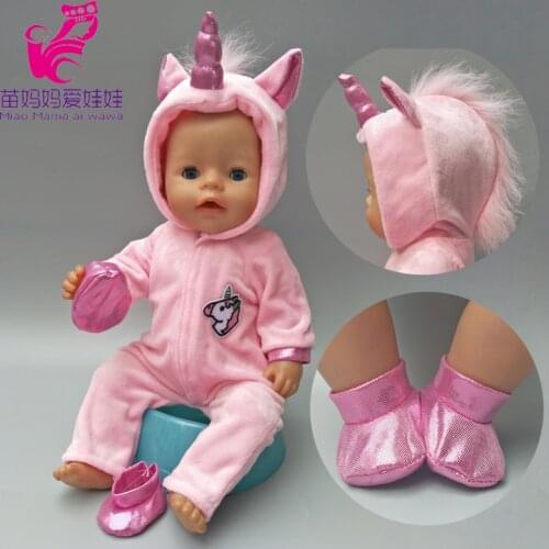 Doll Clothes for 43cm Baby New Born Doll Coat Unicorn Hoodie 17 Inch 18 Inch Baby Bona Doll Dress Christmas Toys Clothes