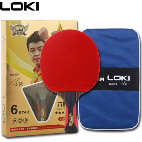 LOKI 6 Star Professional Table Tennis Racket Ebony Carbon Table Tennis Bat Fast Attack Ping Pong Racket Arc Pingpong Rackets