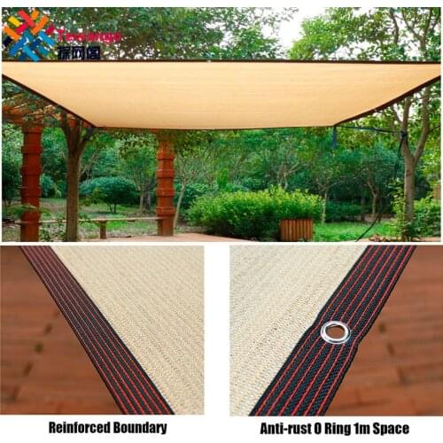Tewango 95% UV Block Beige HDPE Shade Net With Eyelets 1M Space Outdoor Garden/Car Parking Patio Canopy Netting Custom Made