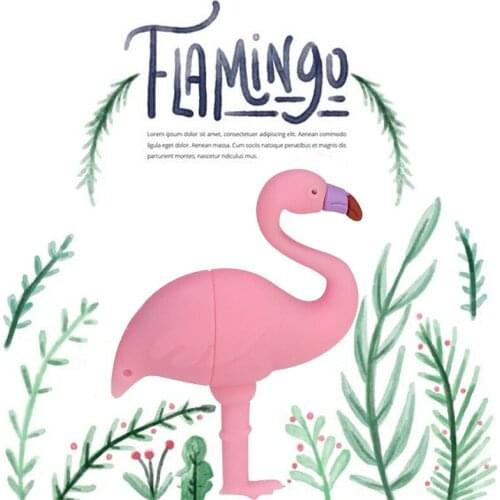Silicone Pen Drive Flamingo USB Flash Drive 32GB 16GB 8GB U Disk Cute Bird Memory Stick Pendrive Waterproof key Usb Child Gifs