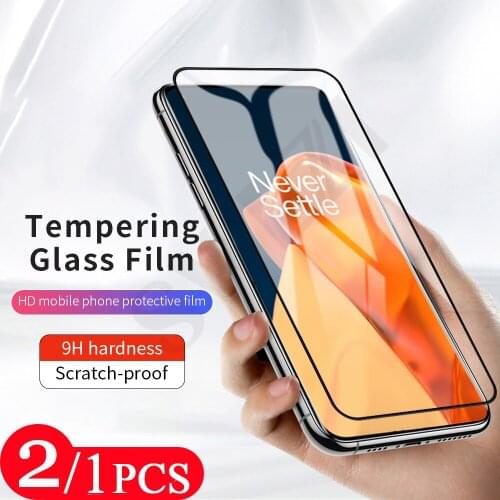2/1Pcs Full cover protective for oneplus Nord N10 N100 9 9E 9R 8 pro 8T plus 7 7T 6 tempered glass film phone screen protector